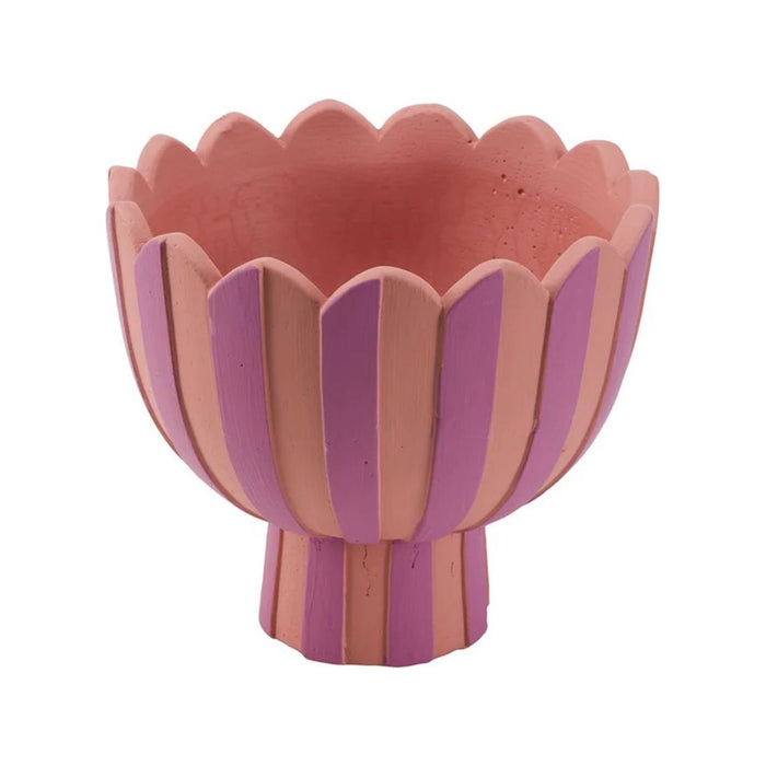 Moira Vaso Righe con Piede Pink