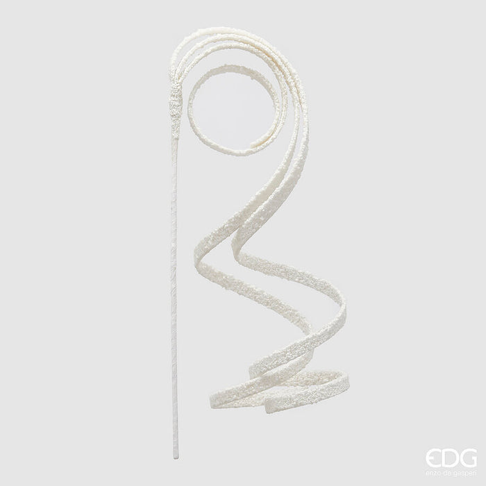 Decoro Filante Ricciolo Bianco con Perline