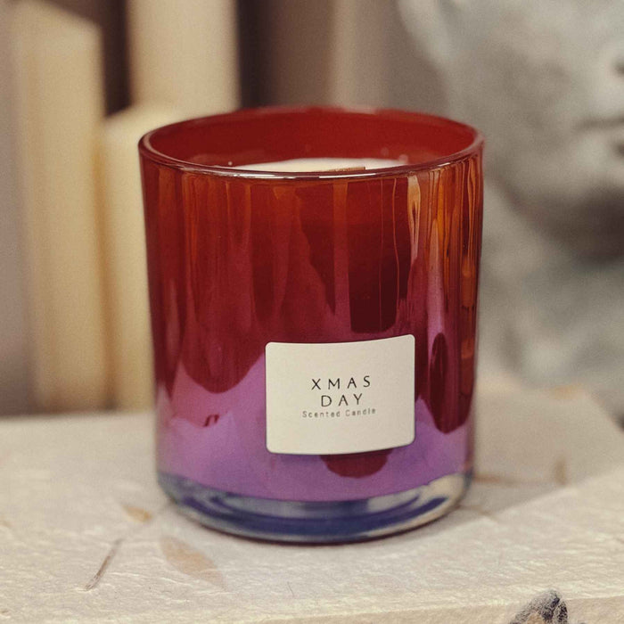 Pillar candle AURORA, rosewood, 3.1/8cm, 2.7/6,8cm, 34h - Made in Pillar candle AURORA, rosewood, 3.1/8cm, 2.7/6,8cm, 34h - Made in