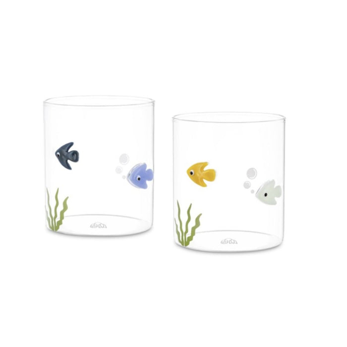 Lieve Set 2 Bicchieri Decoro Rilievo