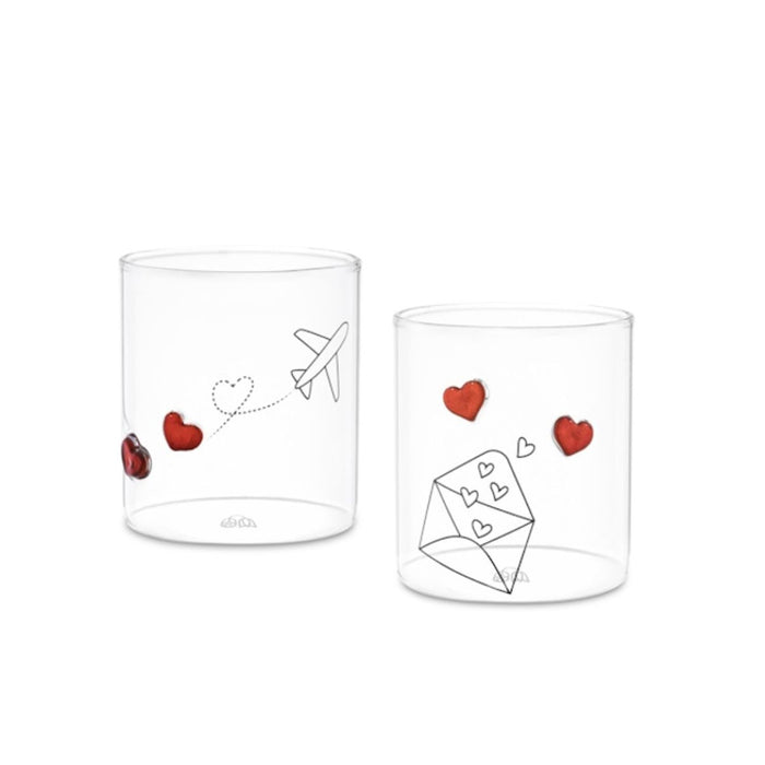 Lieve Set 2 Bicchieri Decoro Rilievo