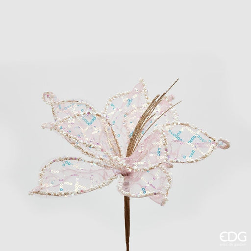Giglio Fiore Decoro Glitter - Segni Particolari Home EDG